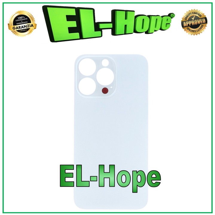Coque arrie're en verre avec cache batterie pour iPhone 13 Pro, grand trou, argent