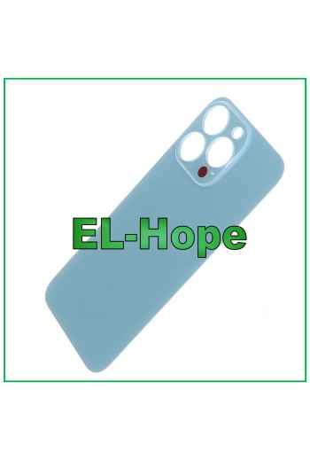 Coque arrie're en verre avec cache batterie pour iPhone 13 Pro, grand trou, bleu Sierra