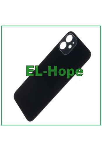 Coque arrie're en verre avec grand trou pour iPhone 12 Noir