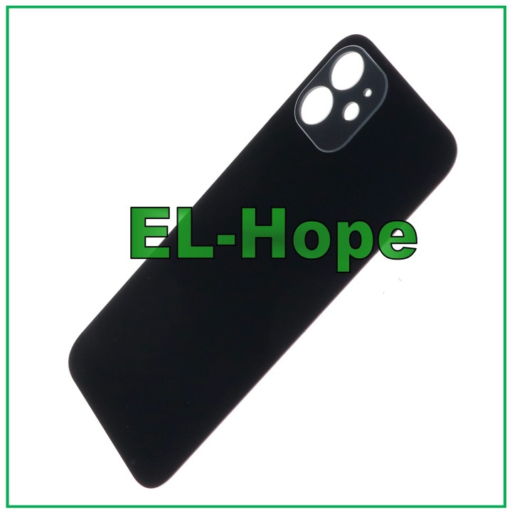 Coque arrie're en verre avec grand trou pour iPhone 12 Noir