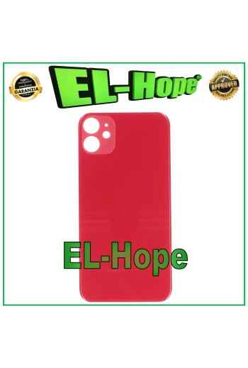 Coque arrie're en verre avec grand trou pour iPhone 11, rouge