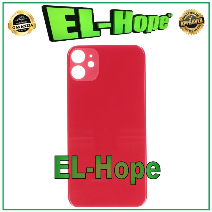 Coque arrie're en verre avec grand trou pour iPhone 11, rouge