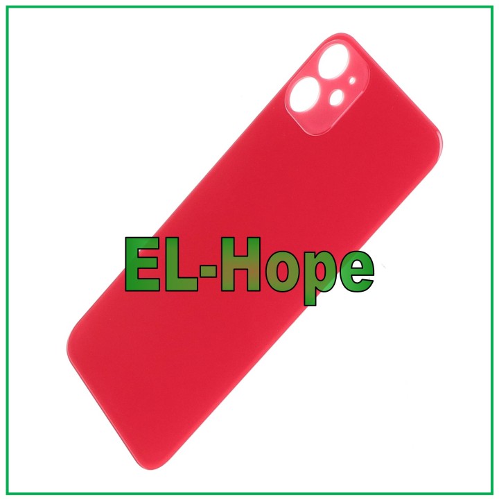 Coque arrie're en verre avec grand trou pour iPhone 11, rouge