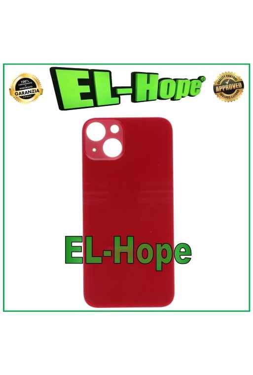 Coque arrie're en verre avec grand trou pour iPhone 13 Rouge