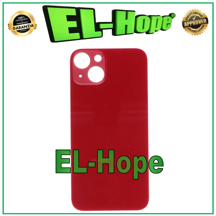 Coque arrie're en verre avec grand trou pour iPhone 13 Rouge