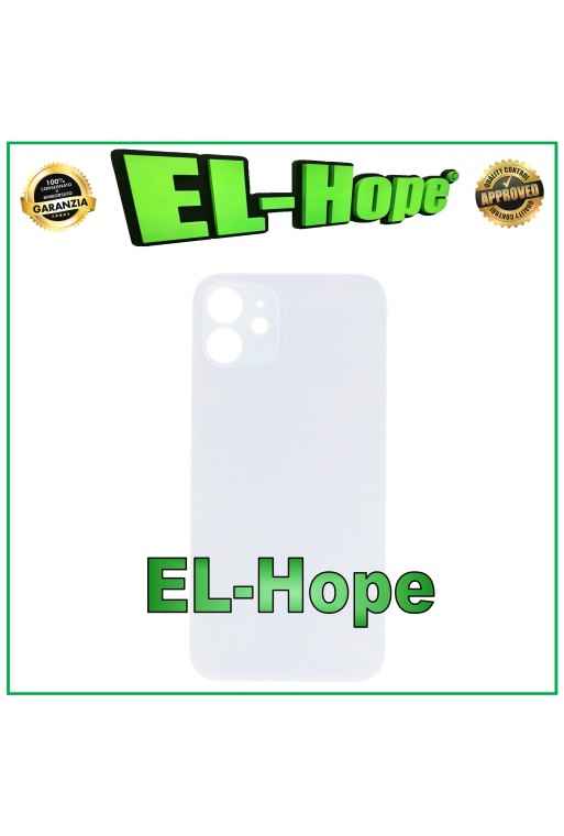 Coque arrie're en verre avec grand trou pour iPhone 12 Blanc