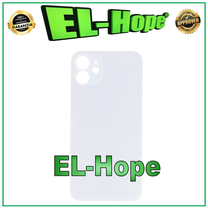 Coque arrie're en verre avec grand trou pour iPhone 12 Blanc