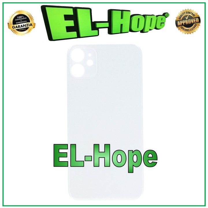 Coque arrie're en verre avec grand trou pour iPhone 11 Blanc