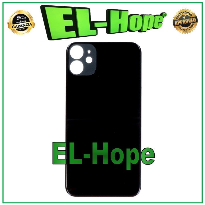 Coque arrie're en verre avec grand trou pour iPhone 11 Noir