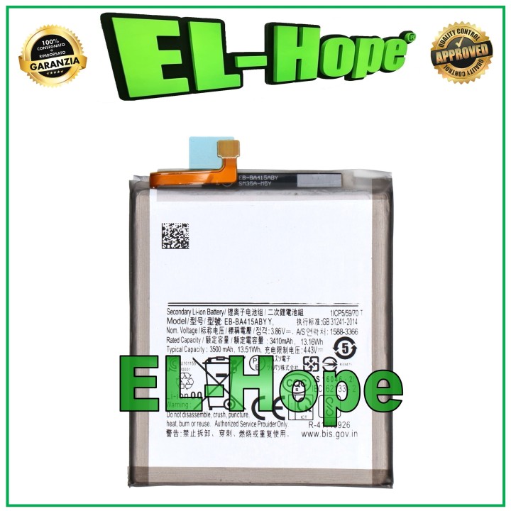 Batterie EB-BA415ABY pour Samsung Galaxy A41 SM-A415 F 3500 mAh, e'quivalente a' l originale