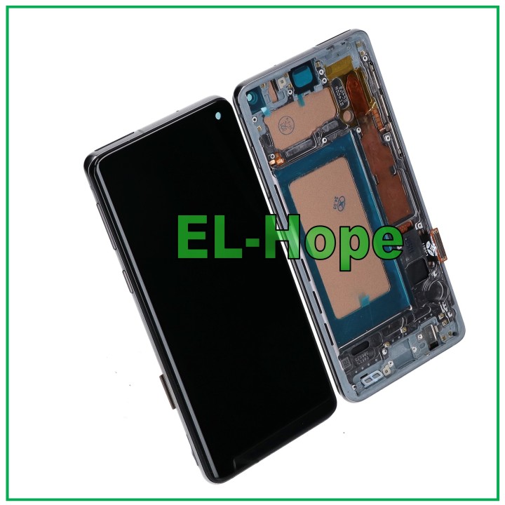 Écran tactile LCD TFT + châssis pour Samsung Galaxy S10 SM-G973F, verre noir