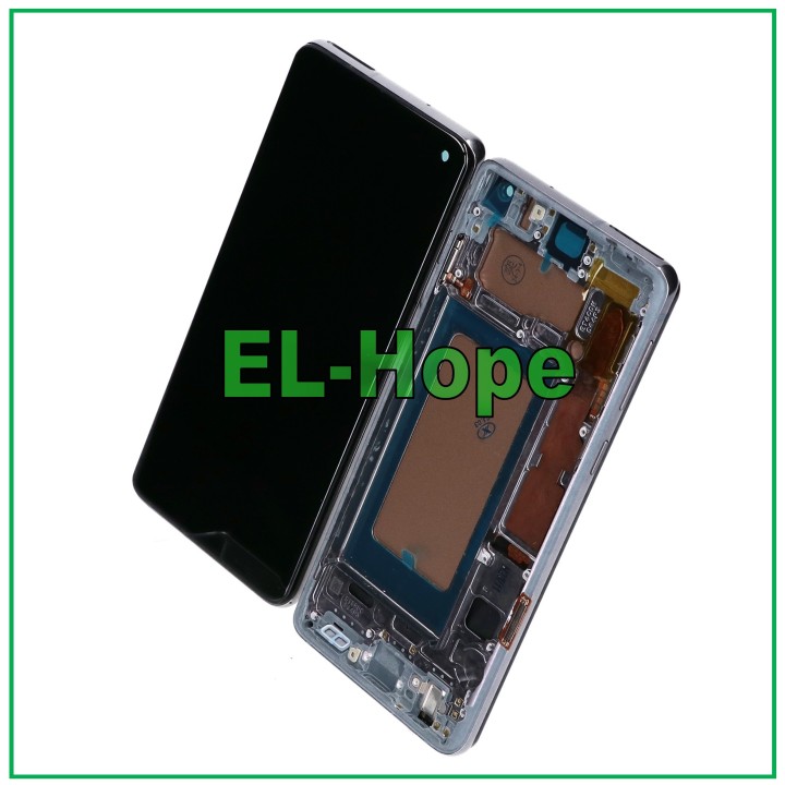Écran tactile LCD TFT + châssis pour Samsung Galaxy S10 SM-G973F, verre noir