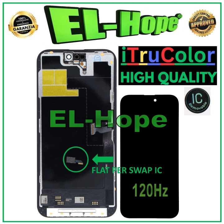 Écran LCD OLED souple iTruColor 120 Hz pour Apple iPhone 14 Pro Max avec verre tactile