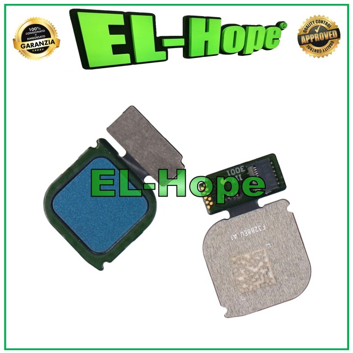 Cle' plate avec capteur d empreintes digitales pour Huawei P10 Lite WAS-LX1 Bleu
