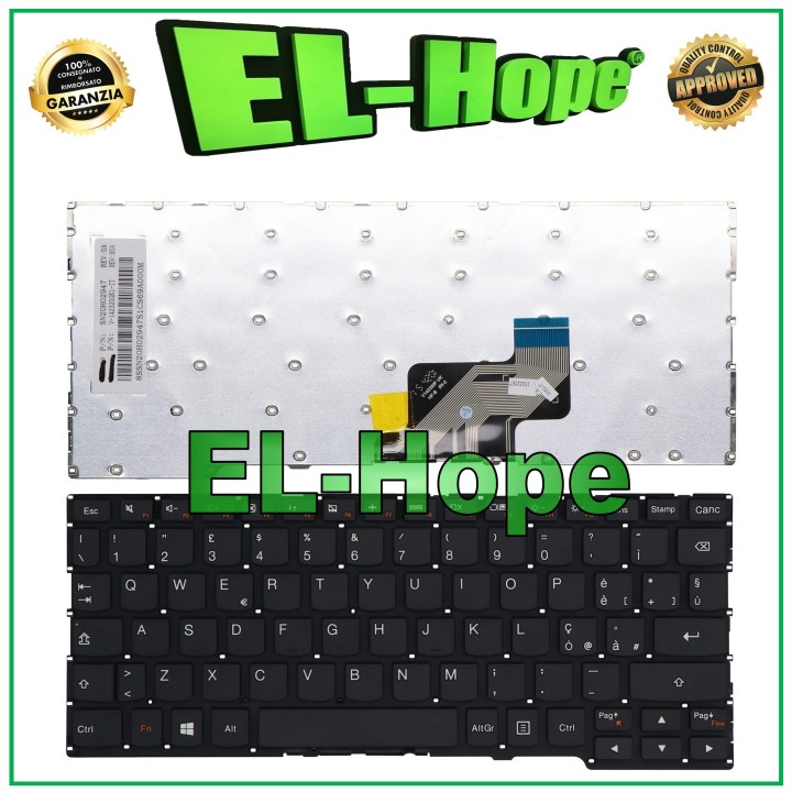 Clavier italien pour ordinateur portable Lenovo Ideapad Yoga 3 11 300-11ibr 300-11iby, noir