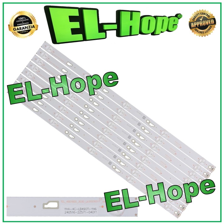 KIT 8 BARRES 5 LED POUR TV 49  YHA-4C-LB490T-YH6 49HR332M05A0-V3 49HR332M05A-V4