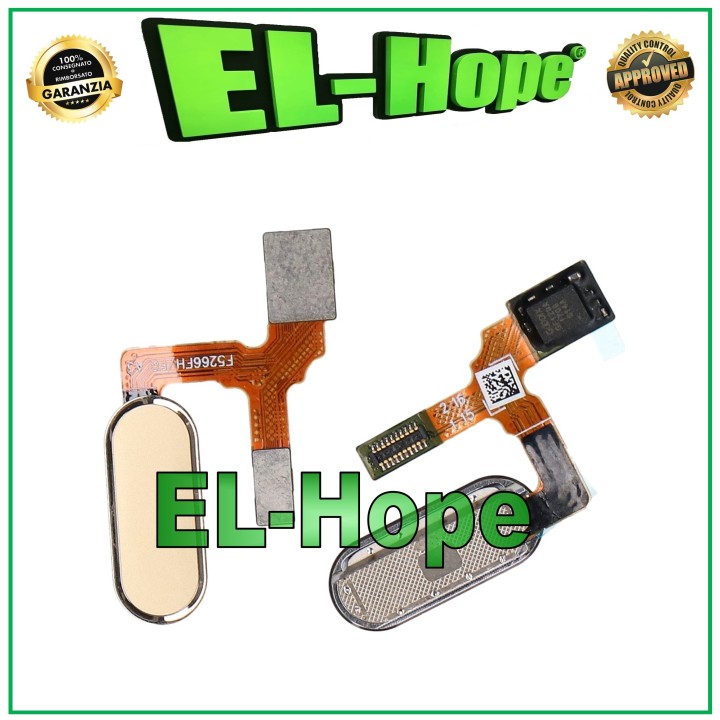 Bouton d accueil plat pour Huawei Honor 9 GLORY STF-AL00 L09, empreinte dore'e