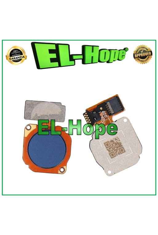 Cle' plate avec capteur d empreintes digitales pour Huawei P8 Lite 2017 LX1 Bleu
