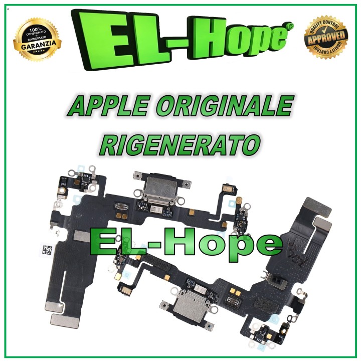 Connecteur de charge plat d origine pour Apple iPhone 15 Noir reconditionne'
