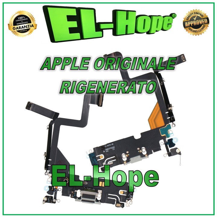 Connecteur de charge plat argent pour Apple iPhone 14 Pro reconditionne' d origine