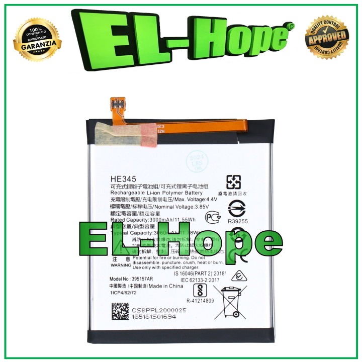BATTERIE HE345 POUR NOKIA 6.1 TA-1050 TA-1068 3060 mAh ÉGAL À L ORIGINAL