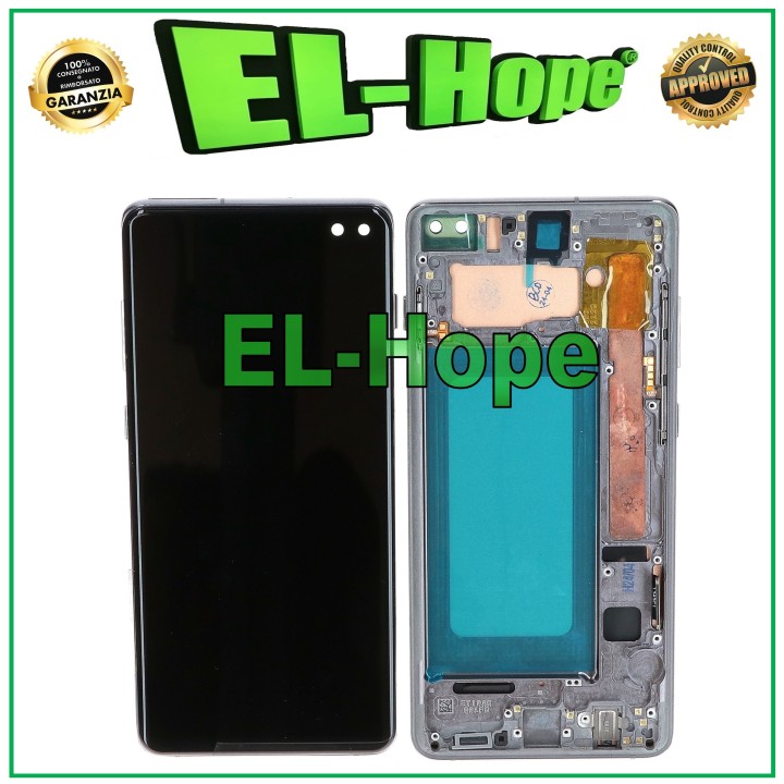 Écran tactile LCD TFT avec châssis pour Samsung Galaxy S10 Plus SM-G975F, noir