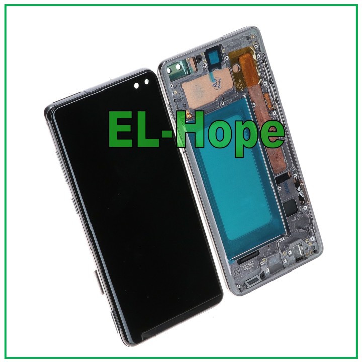 Écran tactile LCD TFT avec châssis pour Samsung Galaxy S10 Plus SM-G975F, noir