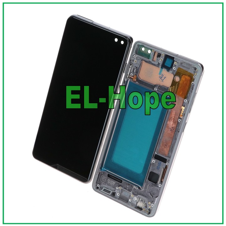Écran tactile LCD TFT avec châssis pour Samsung Galaxy S10 Plus SM-G975F, noir