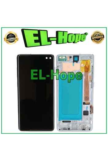 Écran tactile LCD TFT avec châssis pour Samsung Galaxy S10 Plus SM-G975F, blanc