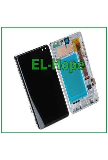 Écran tactile LCD TFT avec châssis pour Samsung Galaxy S10 Plus SM-G975F, blanc