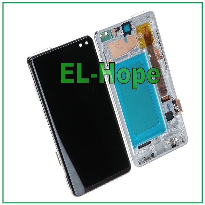 Écran tactile LCD TFT avec châssis pour Samsung Galaxy S10 Plus SM-G975F, blanc