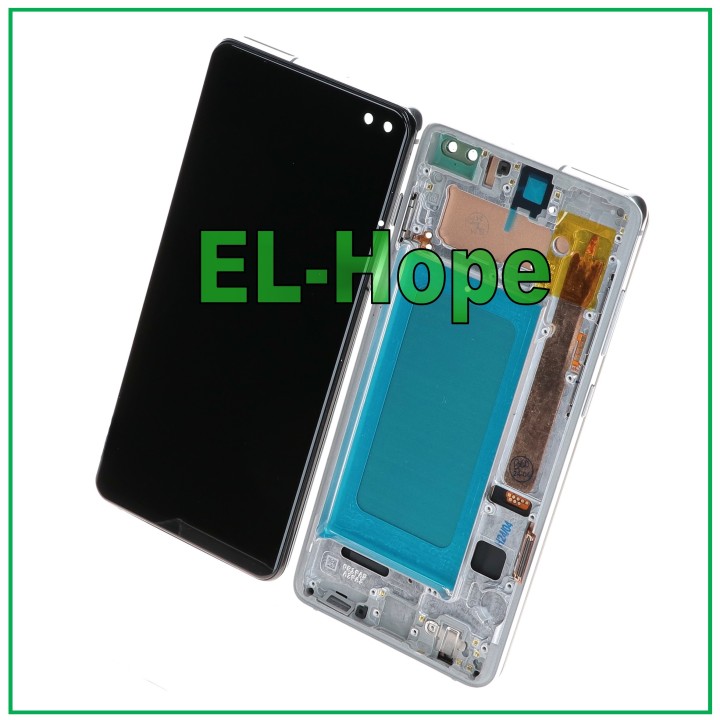 Écran tactile LCD TFT avec châssis pour Samsung Galaxy S10 Plus SM-G975F, blanc