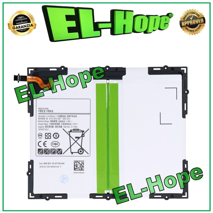 Batterie EB-BT585ABE pour Samsung Galaxy Tab A 10.1 SM-T580 T585, identique a' celle d origine