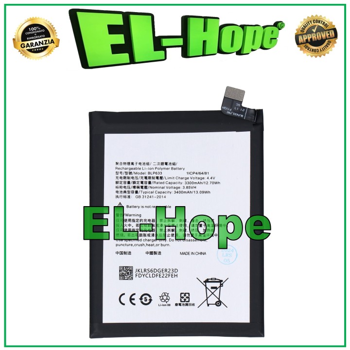 Batterie BLP633 pour OnePlus 3 A3000 A3003 / 3T A3010 3400 mAh, identique a' l original