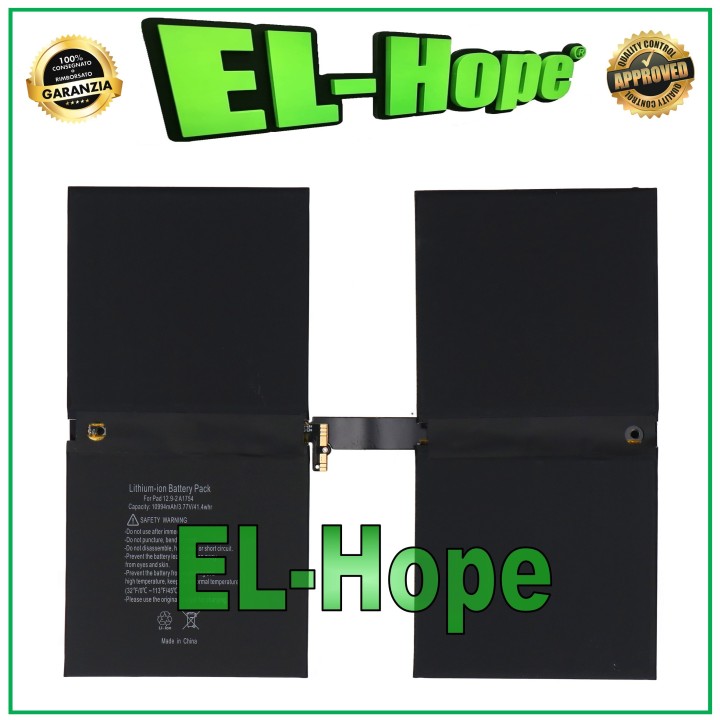Batterie A1754 pour Apple iPad Pro 12,9  2e ge'ne'ration (A1670, A1671, A1821), e'quivalente a' la batterie d origine