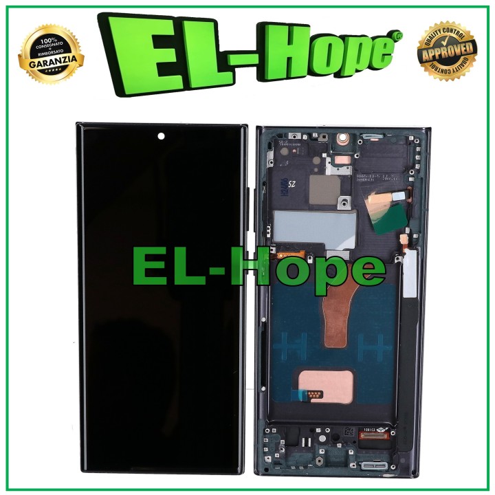 Écran LCD TFT + châssis tactile pour Samsung Galaxy S22 Ultra 2022 SM-S908 Noir