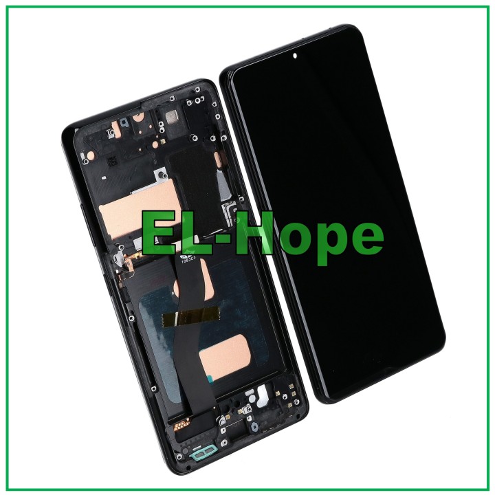 Écran LCD TFT a' cadre pour Samsung Galaxy S21 Ultra SM-G998 tactile en verre noir