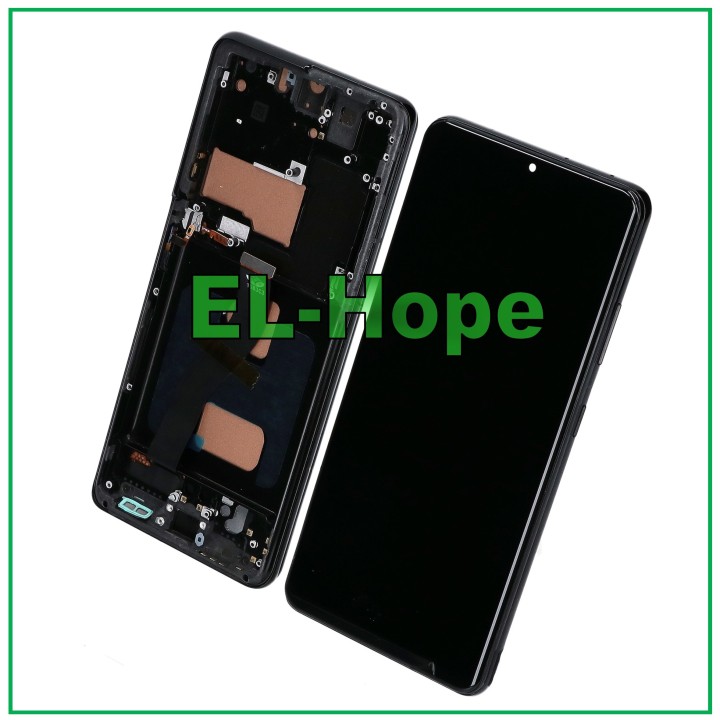 Écran LCD TFT a' cadre pour Samsung Galaxy S21 Ultra SM-G998 tactile en verre noir