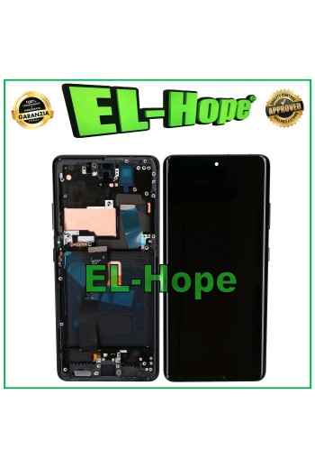 Écran LCD OLED + cadre pour Samsung Galaxy S21 Ultra SM-G998 tactile en verre noir