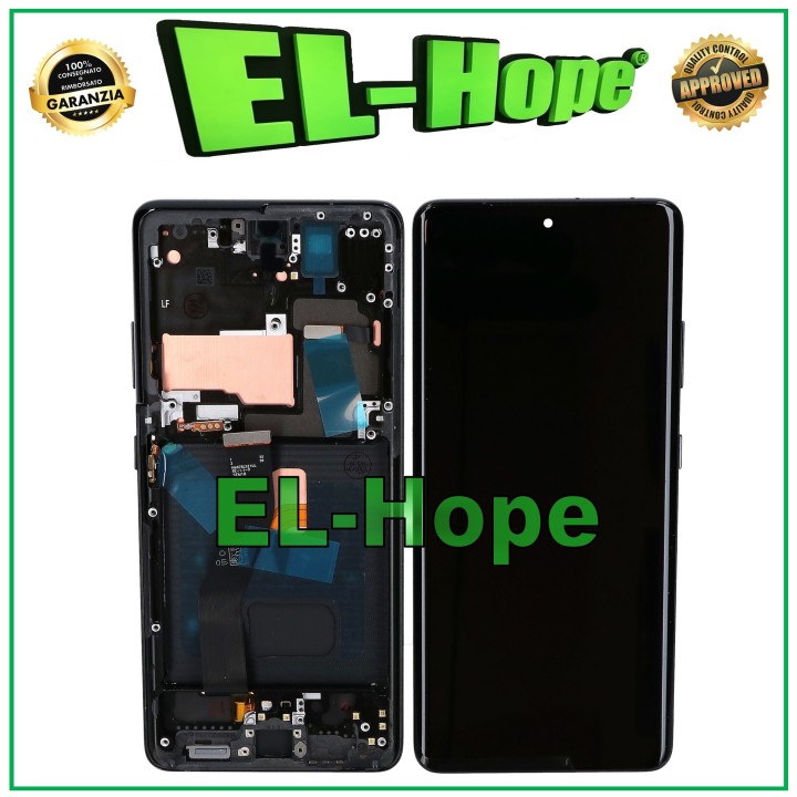 Écran LCD OLED + cadre pour Samsung Galaxy S21 Ultra SM-G998 tactile en verre noir