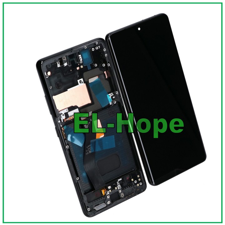 Écran LCD OLED + cadre pour Samsung Galaxy S21 Ultra SM-G998 tactile en verre noir
