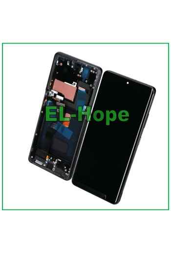 Écran LCD OLED + cadre pour Samsung Galaxy S21 Ultra SM-G998 tactile en verre noir