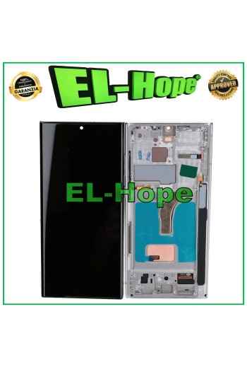 Écran LCD TFT + châssis tactile pour Samsung Galaxy S22 Ultra 2022 SM-S908 Blanc