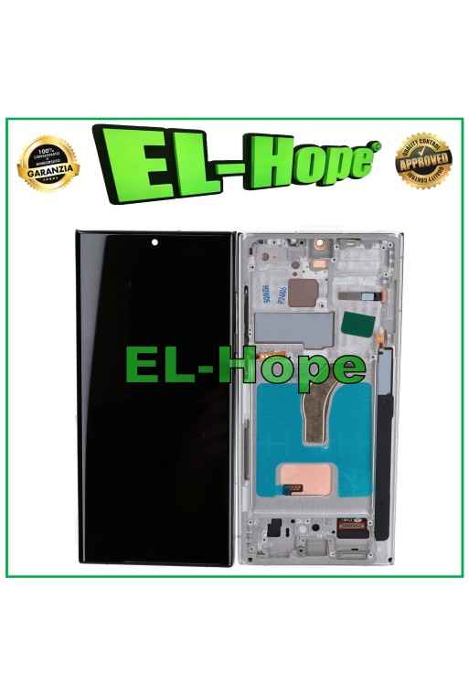 Écran LCD TFT + châssis tactile pour Samsung Galaxy S22 Ultra 2022 SM-S908 Blanc
