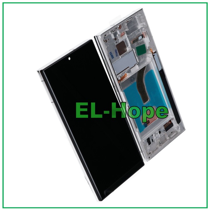 Écran LCD TFT + châssis tactile pour Samsung Galaxy S22 Ultra 2022 SM-S908 Blanc