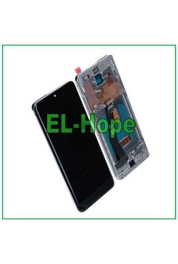 Écran LCD OLED + châssis pour Samsung Galaxy S20 SM-G980 G981, verre tactile gris