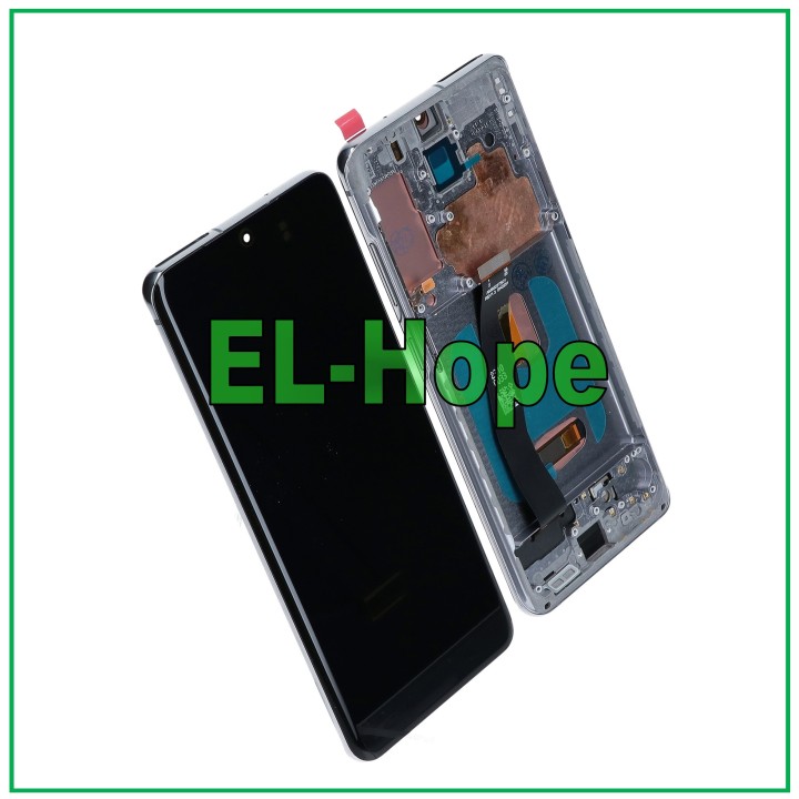 Écran LCD OLED + châssis pour Samsung Galaxy S20 SM-G980 G981, verre tactile gris