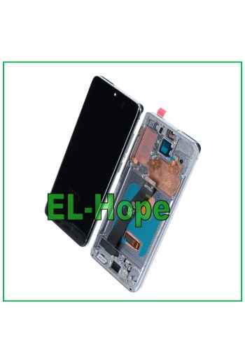 Écran LCD OLED + châssis pour Samsung Galaxy S20 SM-G980 G981, verre tactile gris