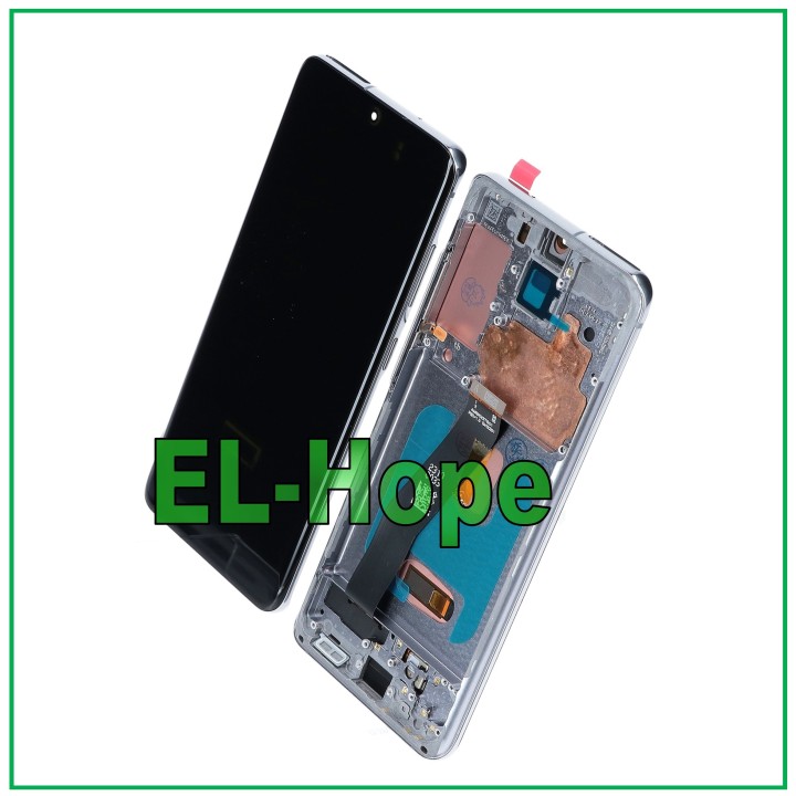 Écran LCD OLED + châssis pour Samsung Galaxy S20 SM-G980 G981, verre tactile gris