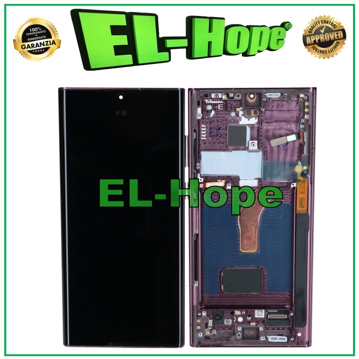 Écran tactile LCD OLED avec cadre pour Samsung Galaxy S22 Ultra 2022 SM-S908 Bordeaux
